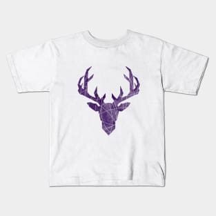 Stars and Space Deer in Purple Kids T-Shirt